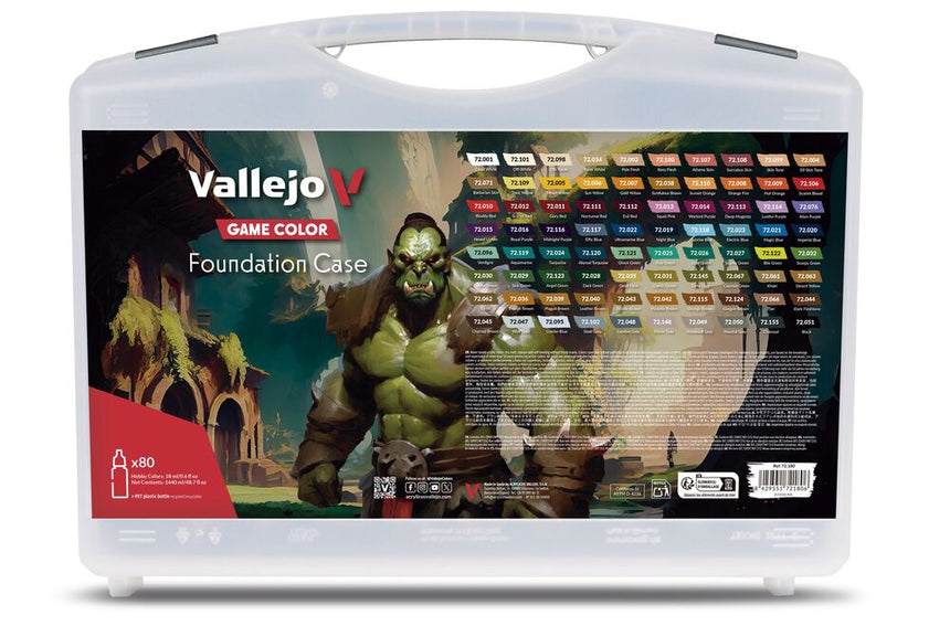 Vallejo Game Color - Foundation Case. Includes 80 opaque colors 18 ml - Zubehör - Vallejo - 72180