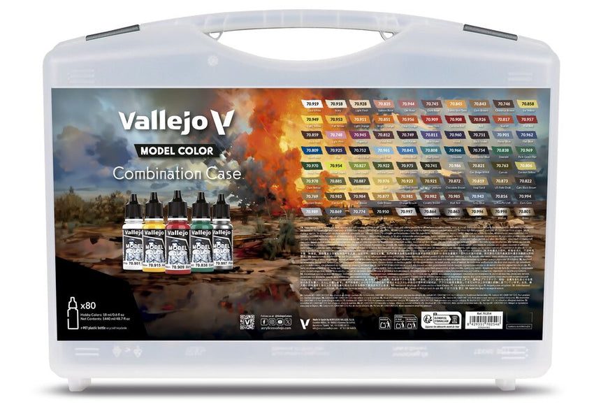 Vallejo Model Color - Combination Case. Includes: 80 colors selected for BSL combinations (base, shadow & light tones) 18 ml - Zubehör - Vallejo - 70254
