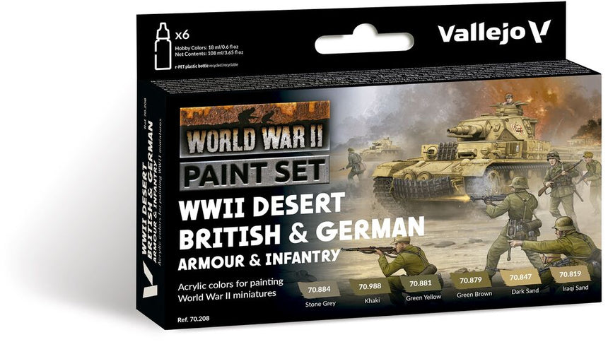 Vallejo Model Color - Desert British & German Armour & Infantry 18 ml - Zubehör - Vallejo - 70208