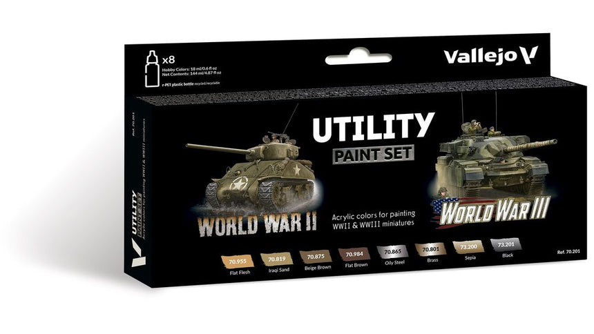 Vallejo Model Color - Utility Paint Set WWII & WWIII 18 ml - Zubehör - Vallejo - 70201