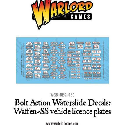 Waffen-SS Licence plates decal sheet