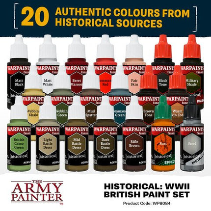 Warpaints Fanatic Historical: WWII British Paint Set - Farben - The Army Painter - TAPWP8084P