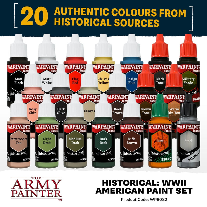 Warpaints Fanatic: WWII American Paint Set - Zubehör - The Army Painter - WP8082