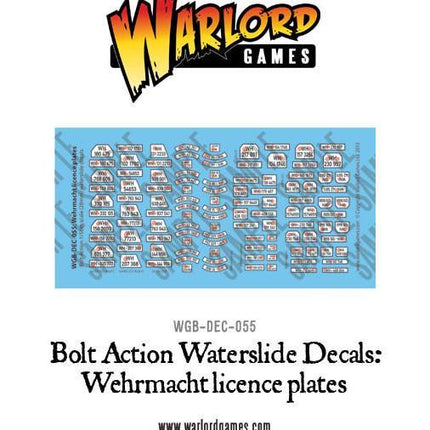 Wehrmacht licence plates decal sheet