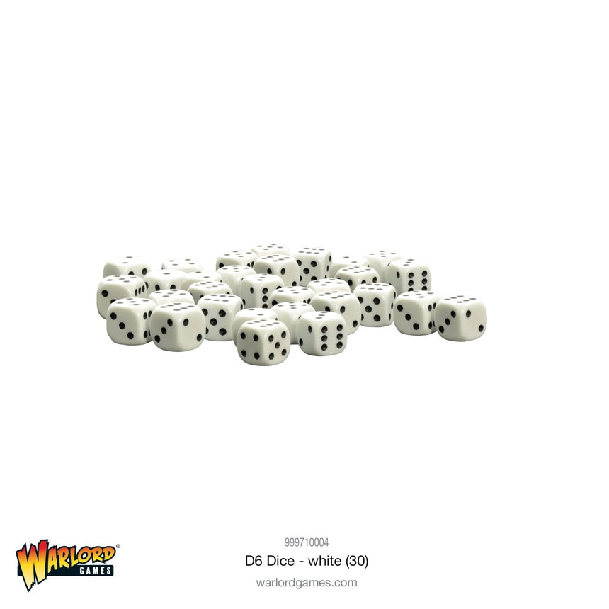 White D6 Dice/Würfel Pack 10mm (30Stk) - Zubehör - Warlord Games - 999710004