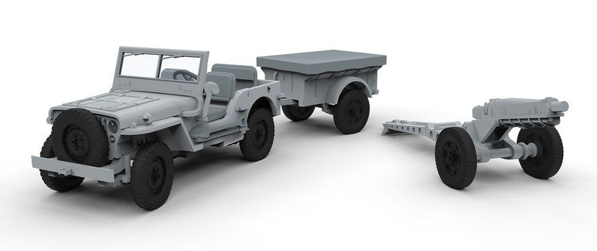 Willys Jeep, Trailer & 6PDR Gun - Artillerie - Airfix - A02339