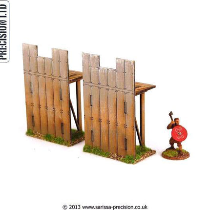 Wooden Palisade 1/2 Wall - Straight (gerade)