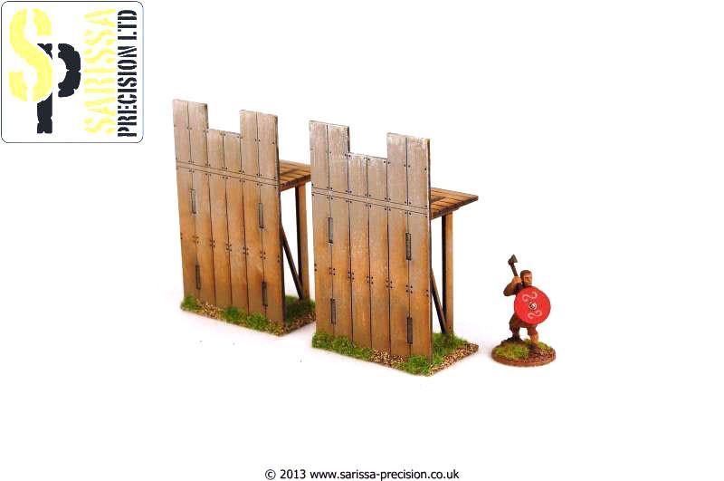 Wooden Palisade 1/2 Wall - Straight (gerade)