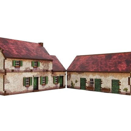 WW2 Normandy Homestead w. Stable 15mm (vorbemalt) - Micro Art Studio - 5907652564612 (3)