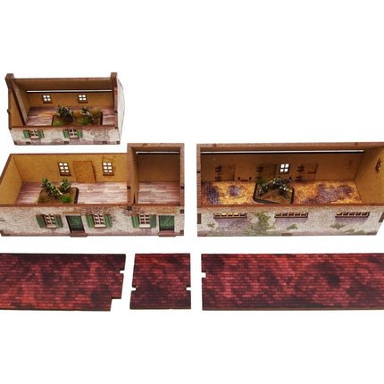WW2 Normandy Homestead w. Stable 15mm (vorbemalt) - Micro Art Studio - 5907652564612 (5)