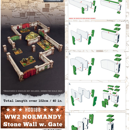 WW2 Normandy Stone Wall 15mm (vorbemalt) - Micro Art Studio - 5907652564599 (7)