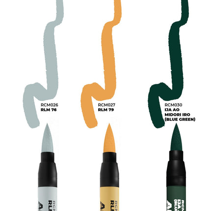 Buy WWII AXIS AIRCRAFT SQUIGGLE CAMOUFLAGE COLORS - RC MARKERS SET online for5,75&euro; | AK-Interactive