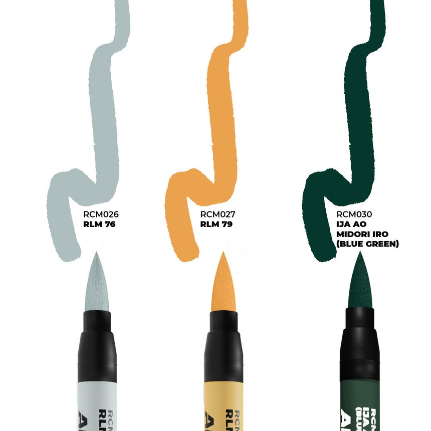 Buy WWII AXIS AIRCRAFT SQUIGGLE CAMOUFLAGE COLORS - RC MARKERS SET online for5,75&euro; | AK-Interactive