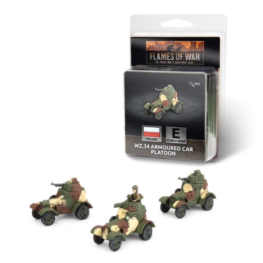 wz.34 Armoured Car Platoon - Battlefront Miniatures - PL300 (2)