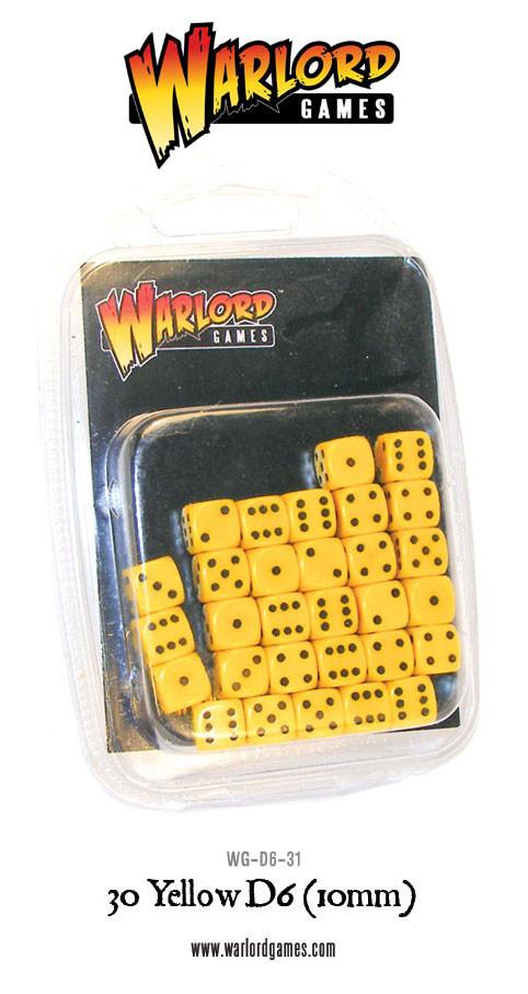 Yellow D6 Dice/Würfel Pack 10mm (30Stk) - Zubehör - Warlord Games - WG-D6-31