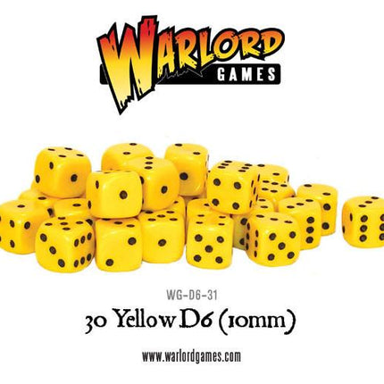 Yellow D6 Dice/Würfel Pack 10mm (30Stk) - Zubehör - Warlord Games - WG-D6-31