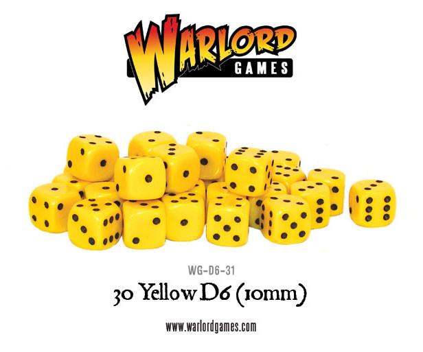 Yellow D6 Dice/Würfel Pack 10mm (30Stk) - Zubehör - Warlord Games - WG-D6-31